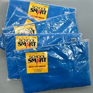 NWT - School Smart Adult Art Smock - Bright Blue (Lot of 5)